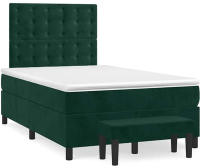 vidaXL - Boxspring - met - matras - fluweel - donkergroen - 120x200 - cm
