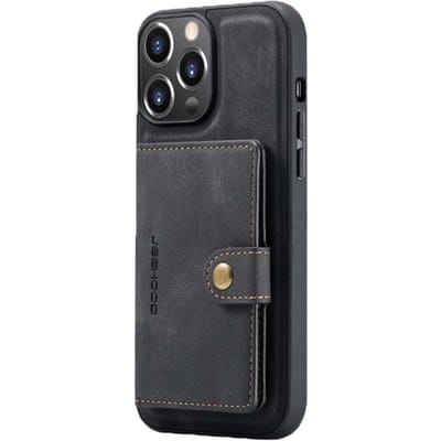 ShieldCase Staande leren portemonnee case geschikt voor Apple iPhone 13 Pro telefoonhoesje met ruimte voor pasjes - zwart