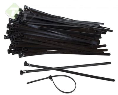Kabelbinders Zwart 7,6 x 200 mm - Trekbandjes - Bundelbandjes Loskoppelbaar - Tiewraps 50 delig