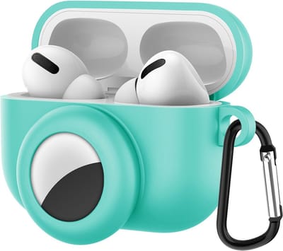 Jumada - Siliconen Beschermhoesje: Geschikt voor AirPods Pro & AirTag - 2-in-1 - Mint Groen