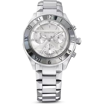 Montre Swarovski Mouvement Quartz Bracelet en Acier Inoxydable Cadran Blanc Unisexe Montres Unisexe Argent 5641297 Gray Dial white