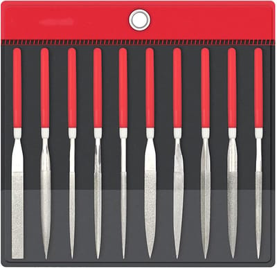 Handgereedschapset - Naaldvijlenset - Metaal Bewerken - Diamant Coating - 10 Delig - Grijs