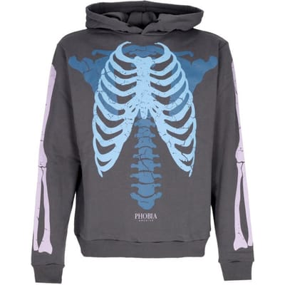 Bones Hoodie Lichtgewicht herenhoodie Grijs/blauw/lila