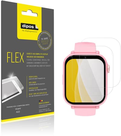 dipos – 2x Beschermfolie geschikt voor Ucani A22 | 3D Full Cover Screenprotector | 100% Passend