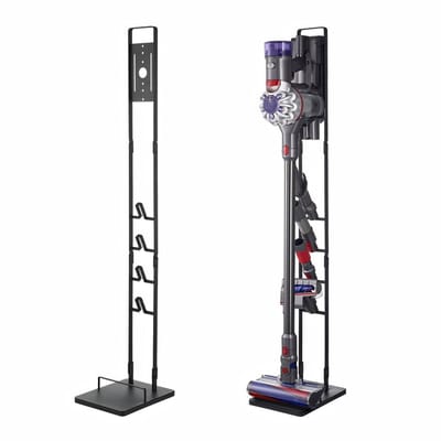 Stofzuiger Standaard Geschikt voor Dyson V6 V7 V8 V10 V11 V15 – Vrijstaande Houder met 4 Haken – Zonder Boren – Metaal – Zwart