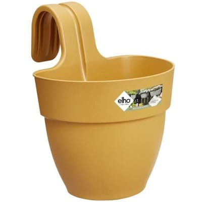 ELHO Pot de fleurs balcon Vibia Campana Easy Hanger Small - 24,1 x 20,5 x H26,5 cm - Jaune - Rond - 2,8 L