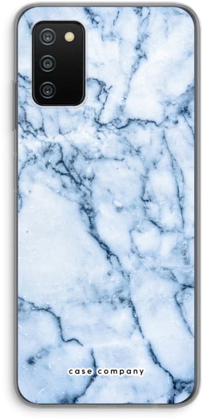 Case Company® - Hoesje geschikt voor Samsung Galaxy A03S hoesje - Blauw marmer - Soft Cover Telefoonhoesje - Bescherming aan alle Kanten en Schermrand