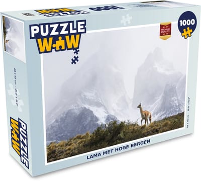 Puzzel Lama - Sneeuw - Bergen - Legpuzzel - Puzzel 1000 stukjes volwassenen