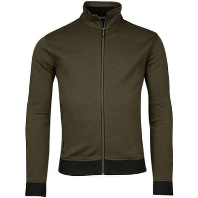 Baileys Vest Sweat Cardigan Zip 2-Tone Jacquard Doubleface Interlock Olive / male