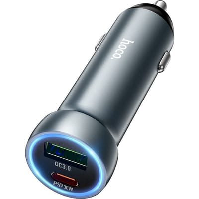 Hoco snellader voor in de auto - 1x USB-A & 1x USB-C poort