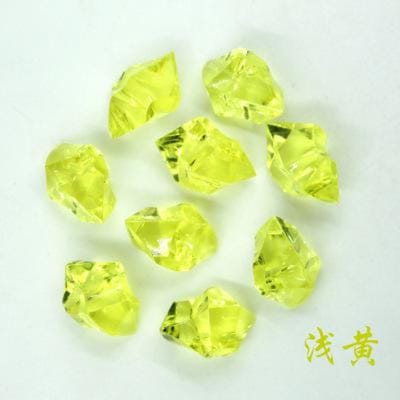 100 Stuks 14*11Mm Acryl Kristal Diamant Pion Onregelmatige Steen Schaakstuk Spelstukken Voor Bordspel Accessoires 10 Kleuren lichtgele kleur