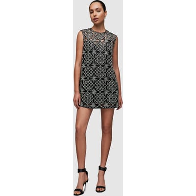 AllSaints Ilia Emb Mini Dress Black Size: 8 | Mini Dresses Outlet | Dames | Zwart