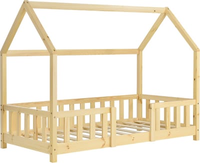 Kinderbed Sisimiut huisbed 140x70 cm houtkleurig [en.casa]