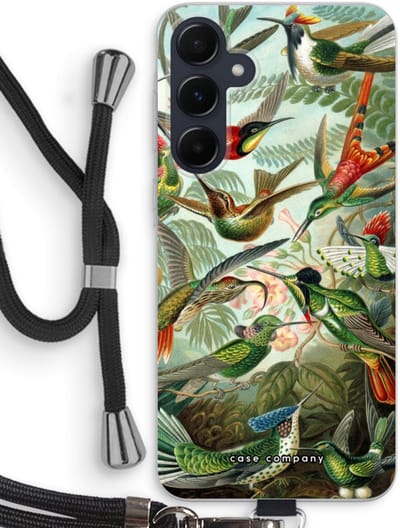 Case Company® - Hoesje met koord geschikt voor Samsung Galaxy A55 hoesje met Koord - Haeckel Trochilidae - Telefoonhoesje met Zwart Koord - Bescherming aan alle Kanten en Over de Schermrand
