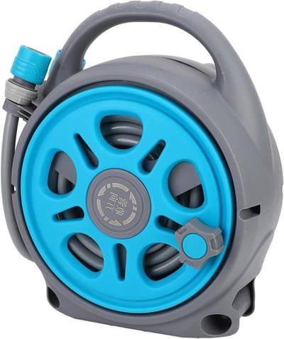 Intrekbare Tuinslanghaspel - Uittrekbare Slang Haspel - Tuin Besproeien - 7 Spuitmodi - 12M - Grijs Blauw