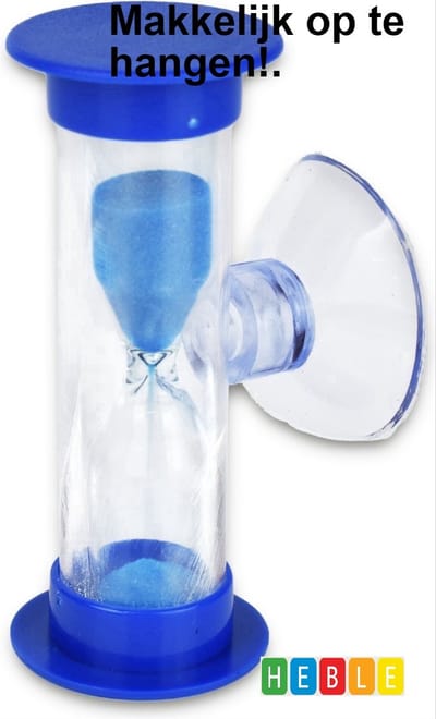 *** Badkamer/Tandenpoetsen-Zandloper - 2 Minuten - Blauw - Douche - van Heble® ***