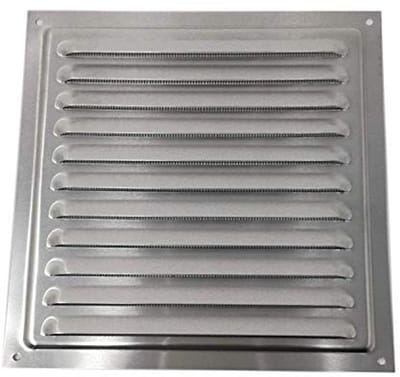 Metalen Ventilatierooster 300 x 300 mm - Zink met Insectenbescherming voor Afvoerlucht en Toevoerlucht