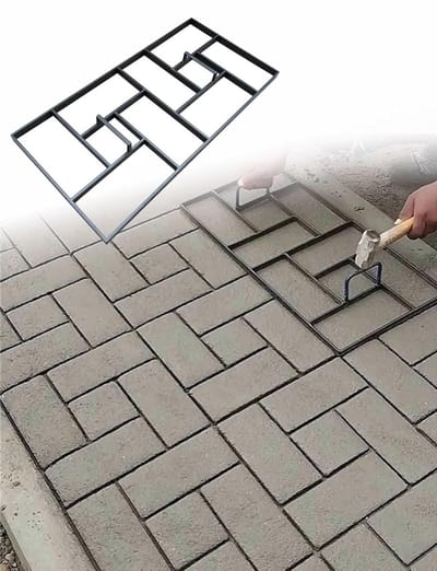 Betonmal Looppad - Stenen Vorm - Tuin Decoratie - Herbruikbaar Materiaal - 60x30 cm - Zwart
