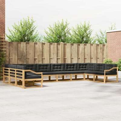 vidaXL - Buiten - bank - set - 10 - st - Wit - en - antracietkleurig