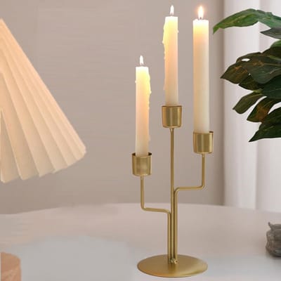 Elegante gouden kaarsenhouder 3-in-1 voor romantische tafeldecoratie bij bruiloften, verjaardagen en feestdagen