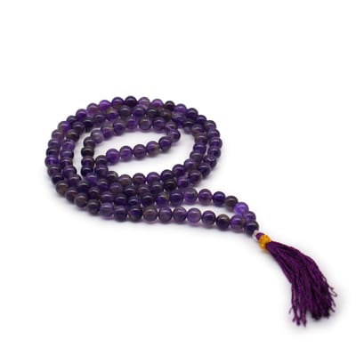 Ancient Wisdom - Edelsteen - 108 Kralen Mala - Amethist - kristallen - handgemaakt - ketting - energie