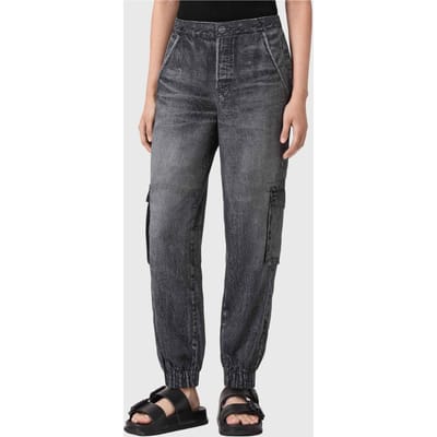 AllSaints Selma Trouser Illusion Black Taglia: 2 | Pantaloni cargo Outlet | Donna | Nero