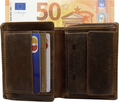 Portemonnee Heren - Portefeuille Heren - Arrigo Portemonnee - Billfold model Lichtbruin Buffelleer