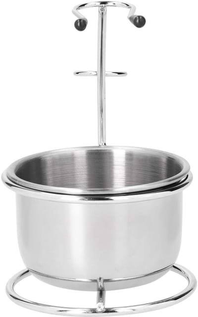 Dailygoods- Scheermes 2-in-1 - Scheermes houder - Scheerkwast standaard - Schuimkom - Roestvrij staal - Draagbaar en multifunctioneel - Scheerset