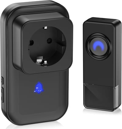 Draadloze Deurbel Set met Stopcontact, IP55 Waterdicht, 58 Melodieën en 260m Bereik