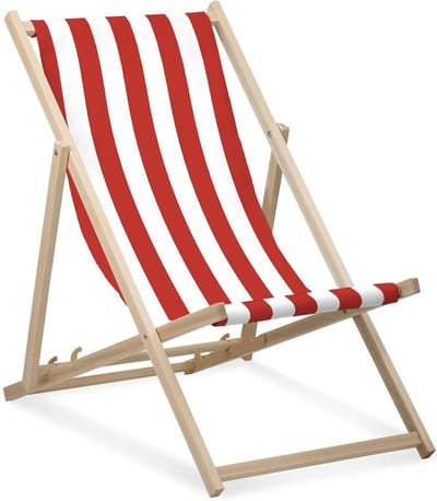 Opvouwbare Ligstoel - Strandstoel Tuinstoel - Ontspannen Buiten - 3-voudig Verstelbaar - 90 cm Hoog - Rood Wit Gestreept