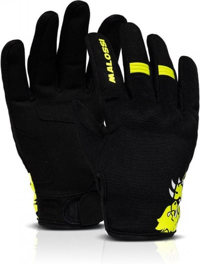 Gant moto route été Malossi M-Gloves Jaune pour homme / femme Taille XS Neuf