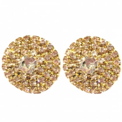 Clip oorbellen -goudkleurig -strass- 2.3 cm-charme bijoux