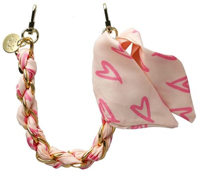 AVY Polsband Telefoonkoord | Cupid Blush | Kort Koord | Universeel voor alle Hoesjes | Geschikt voor iPhone, Samsung en meer | 32cm | Hartjesprint | Roze