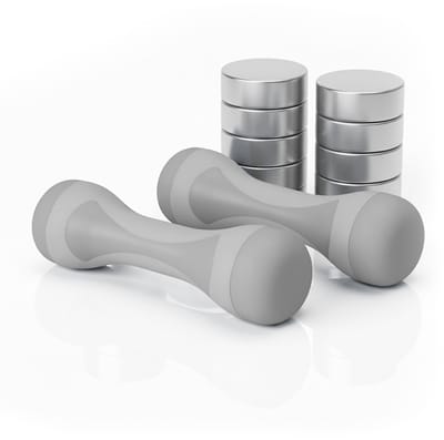 Dumbbells verstelbaar - set van 2 - 1, 1,5, 2 kg - grijs