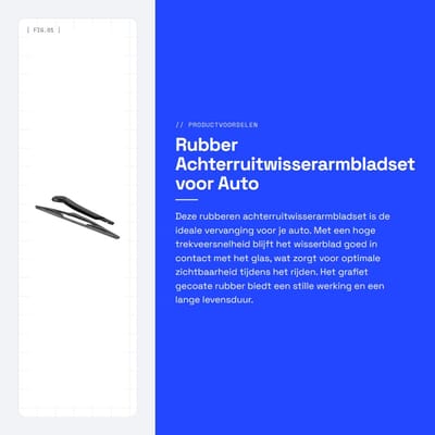 Dailygoods- Achterruitwisserarmbladset Perfecte vervanging - Zwart Rubber - Hoge Trekveersnelheid - Grafiet Gecoat - Lange Levensduur - Stille Werking - Ruitenwisser