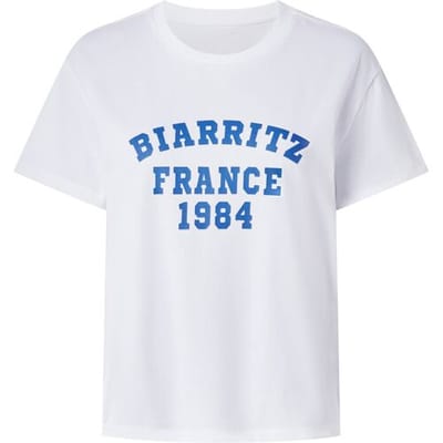 ESMARA Dames T-shirt (Wit/blauw, XS (32/34))
