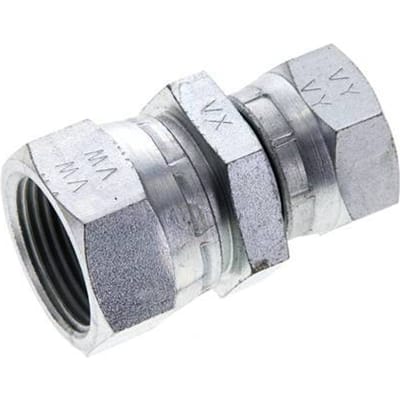 Rechte Verloopnippel G1/2 '' X G3/4 '' Binnendraad Hoge Druk Staal  60° Conus  175bar Hydrauliek