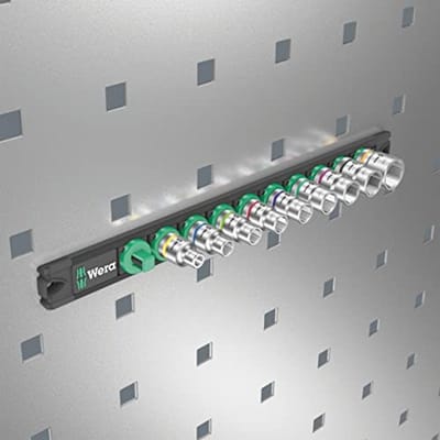 Moer-magneetstrip - Dopsleutelset - Gereedschap Organiseren - Twist to unlock - 9-delig - Zwart