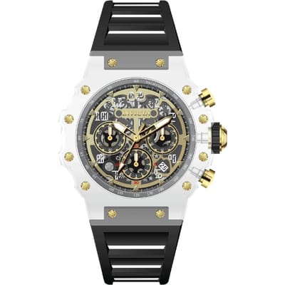 Invicta Racing 69690 Herenhorloge - Quartz Uurwerk - Acryl met Gouden Wijzerplaat - 43 mm