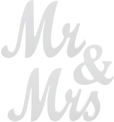 Dailygoods- Brieven Mr Mrs - Bruiloft Decoratie - Houten Tafel