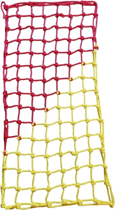 Klimnet Polyester - Speeltuin Net - Buiten Spelen - Zwaar Uitgevoerd - 121x243cm - Rood/Geel