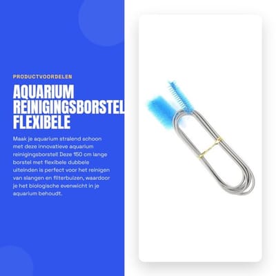 Reinigingsborstel 150 cm - Flexibele Slangborstel - Dubbele Uiteinden - Voor Aquarium - Verhoogt Filterprestaties - Ondersteunt Biologisch Evenwicht