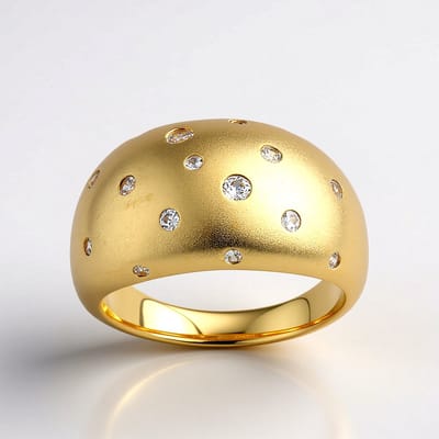 Cavill - Zilveren Ring met Pavé Zirkonen 0,256 ct - 925 Sterling Zilver Verguld - Elegante Damesring - Rondgeslepen Zirkonia uit Nigeria
