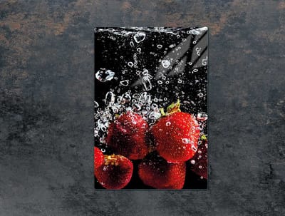 TMK ArtDeko Serie - Snijplank Glas - 35x52 cm - Truskawki - Antislip