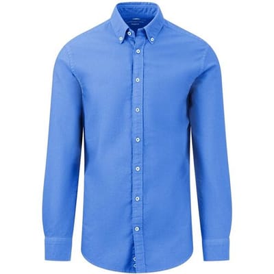 Fynch-Hatton Overhemd Garment Dyed Oxford Button Down Crystal Blue / male