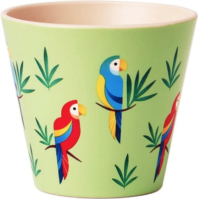 Quy Cup - 90ml Ecologische Reis Beker - Espressobeker “Pappagallo - PAPEGAAI” 7x7x7cm