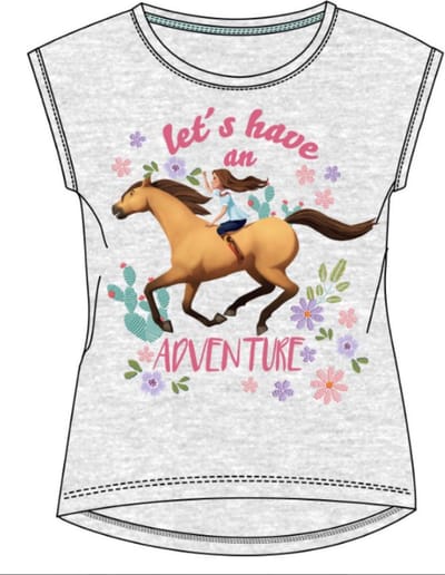 Spirit Riding Free t-shirt - grijs - maat 104 / 4 jaar