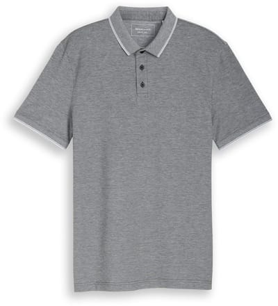 Tom Tailor Denim - Piqué poloshirt van katoen - Maat L - black white two tone