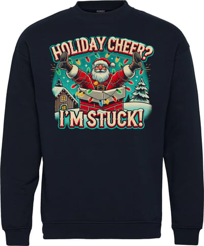 Kersttrui Santa Is Stuck | Foute Kersttrui Dames Heren | Kerstcadeau | Kerstpakket | Navy | maat XS