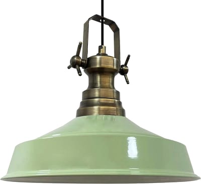 Bamyum Asletl-Y Hanglamp Industrieel van Metaal Ø41 cm, Vintage Pendellamp, E27, Mintgroen Hanglamp Vintage